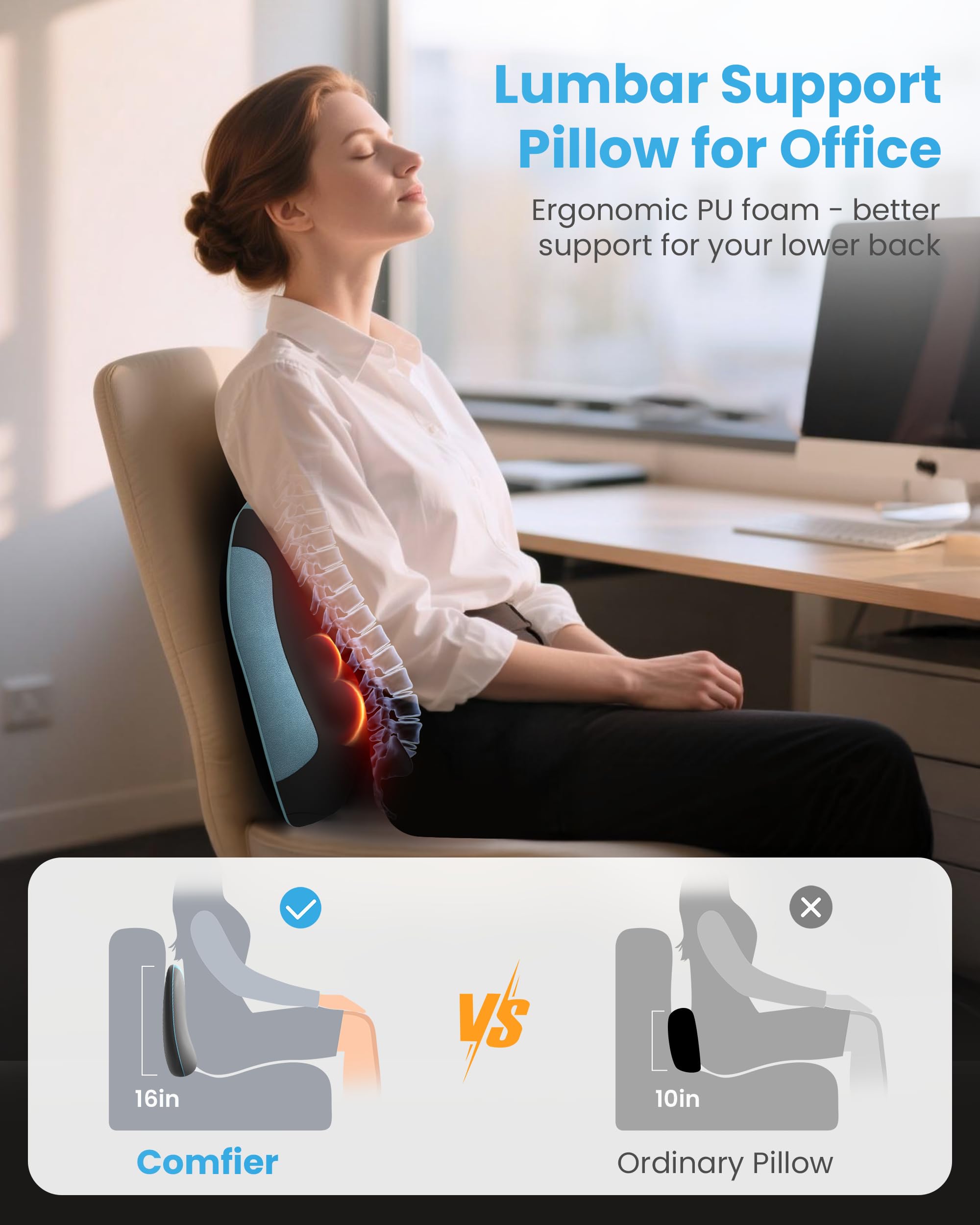 Comfier Cordless Back Massager with Heat Shiatsu Neck and Shoulder Massage Pillow Rechargeable Portable Support Cushion for Pain Relief - Very Good