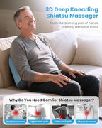 Comfier Cordless Back Massager with Heat Shiatsu Neck and Shoulder Massage Pillow Rechargeable Portable Support Cushion for Pain Relief - Very Good