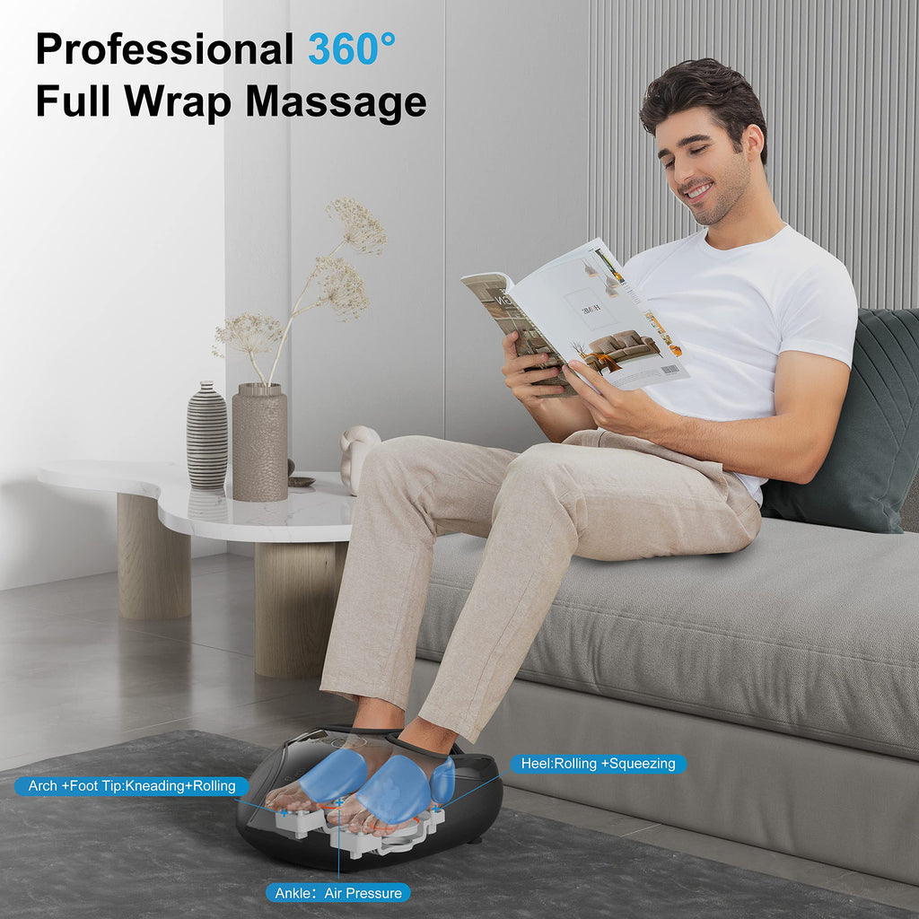 Comfier Shiatsu Foot Massager Machine with Heat Deep Kneading and Compression for Pain Relief and Circulation Plantar Fasciitis Electric - Like New