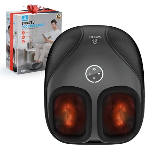 Comfier Shiatsu Foot Massager Machine with Heat Deep Kneading and Compression for Pain Relief and Circulation Plantar Fasciitis Electric - Like New