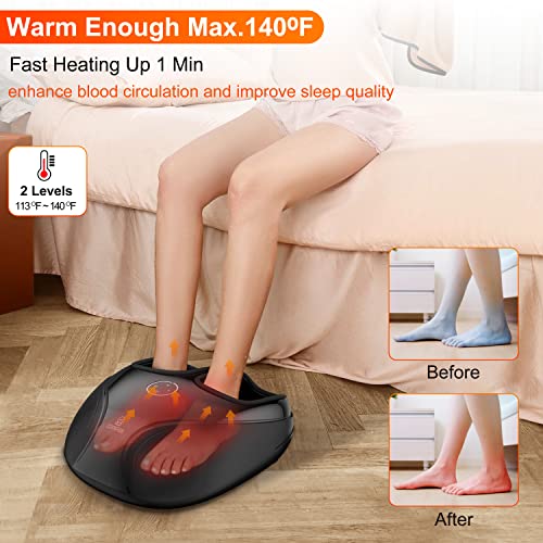 Comfier Shiatsu Foot Massager Machine with Heat Deep Kneading and Compression for Pain Relief and Circulation Plantar Fasciitis Electric - Like New