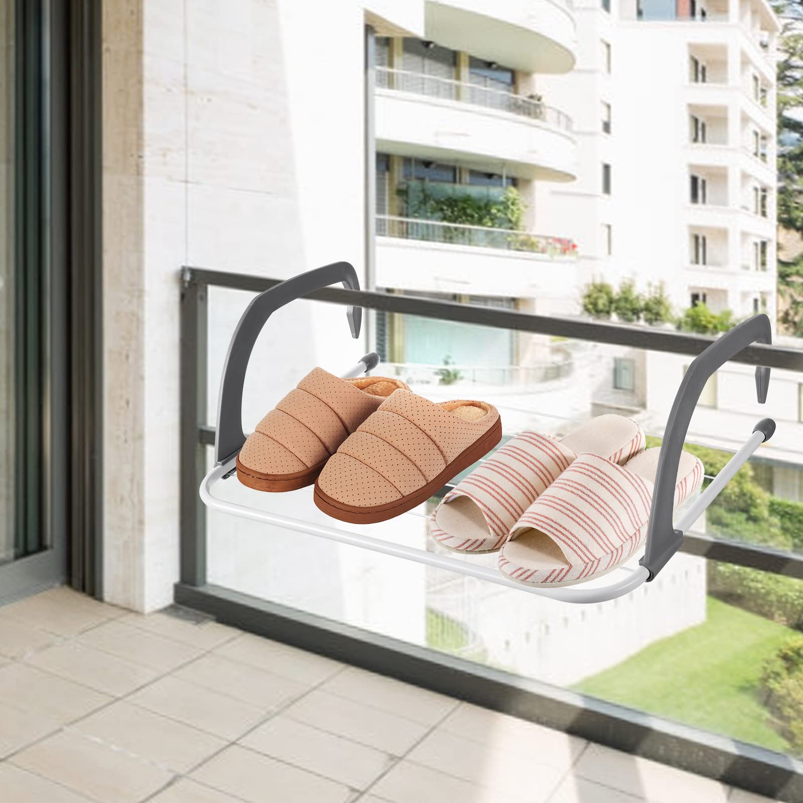 Rainberg 5 Bar Radiator Clothes Airer Rack, Foldable Clothes Airer with Adjustable Arms, Laundry Dryers Clothes, Hanging Drying Rack Airer (Pack of 2) - Like New