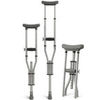 Drive Devilbiss Aluminium Underarm Crutches Youth Size 4ft 6in to 5ft 2in Adjustable Lightweight Walking Aids Pair - Very Good