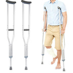 Drive Devilbiss Aluminium Underarm Crutches Youth Size 4ft 6in to 5ft 2in Adjustable Lightweight Walking Aids Pair - Very Good