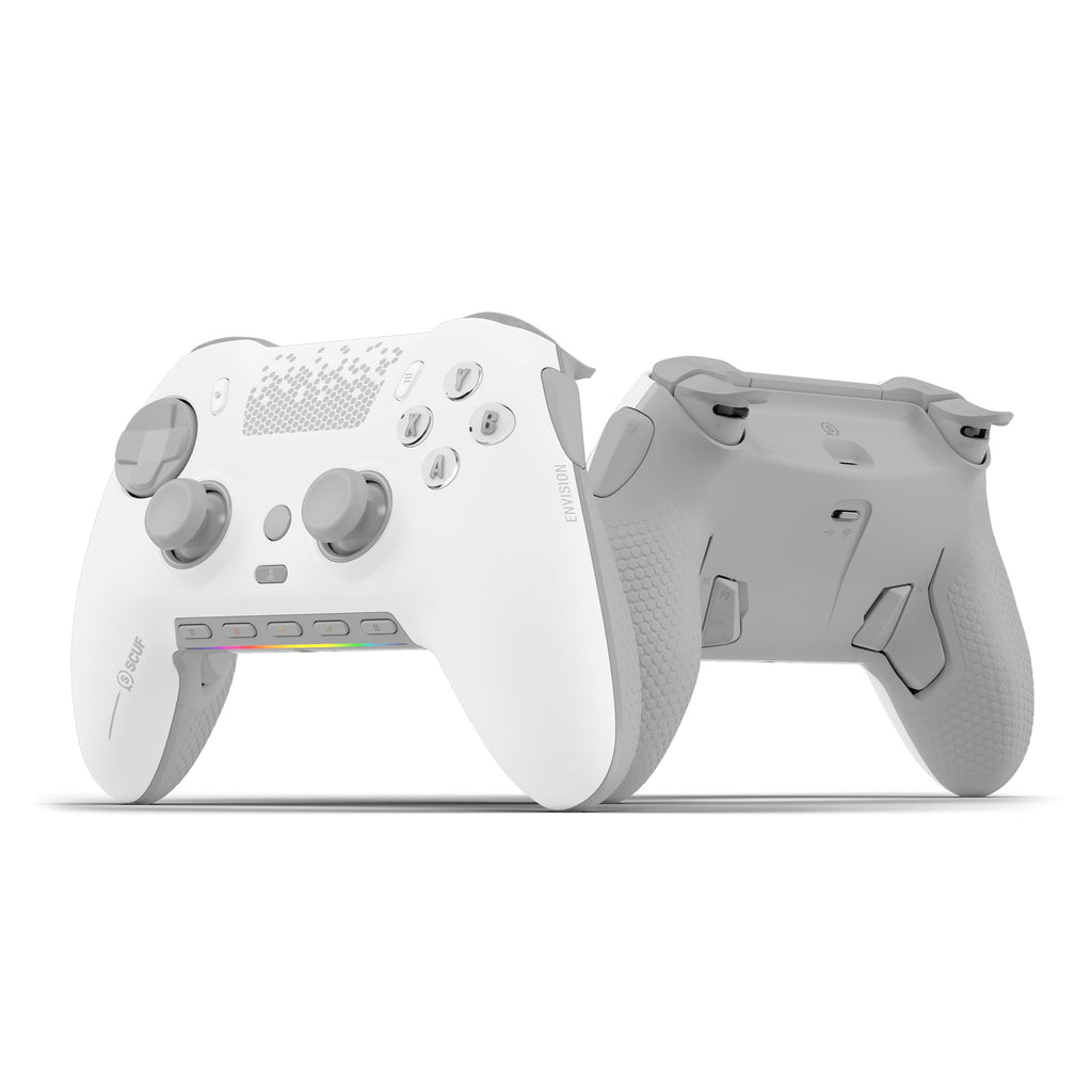 SCUF ENVISION PRO Wireless V1 (2023) PC Gaming Controller - Five Remappable G-Keys - Remappable Back Paddles - Instant Triggers - iCUE Compatible - White - Like New