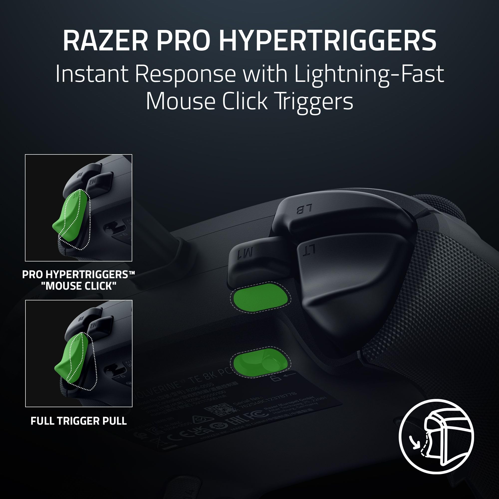 Razer Wolverine V3 Tournament Edition 8K PC - Wired Esports Controller for PC (8K Hz HyperPolling, TMR Thumbsticks with Swappable Caps, 4 Mouse Click Back Buttons & 2 Claw Grip Bumpers) Black - Like New