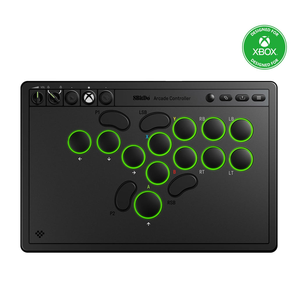 8Bitdo All-Button Arcade Controller for Xbox Series X|S, Xbox One & PC, 2.4G Wireless, Low-profile Mechanical Switches, Programmable Buttons, Hot-swappable PCB, RGB Lighting - Officially Licensed - Like New