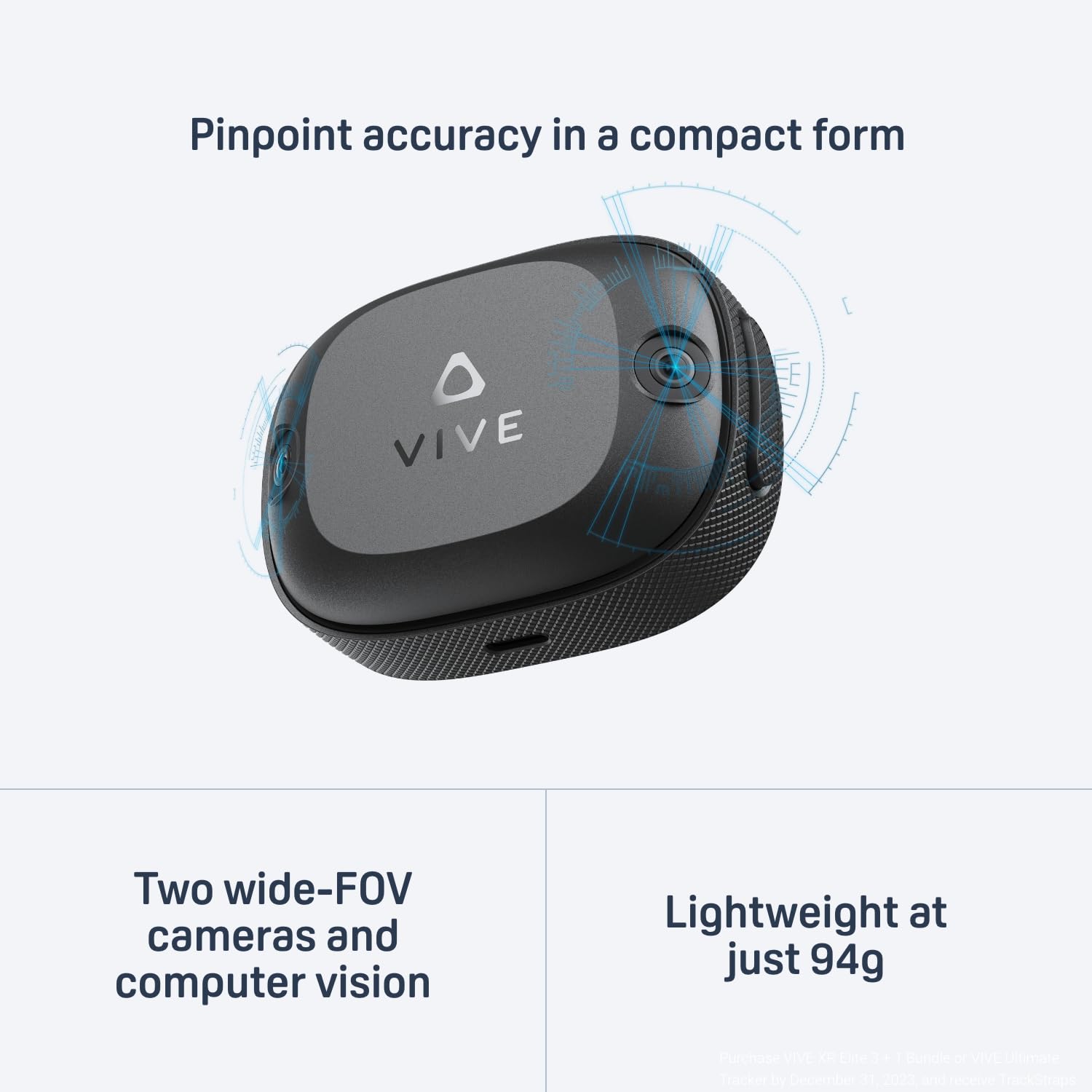 HTC VIVE Ultimate Tracker, 3 Trackers + 1 Dongle - Full-Body Tracking for VR - Like New