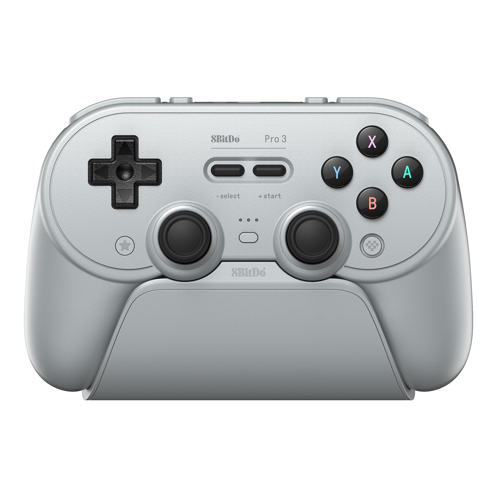 8BitDo Pro 3 Bluetooth Controller for Switch/Switch 2 - TMR Joysticks, Swappable ABXY Buttons, Pro Back Buttons, Charging Dock, Hall Effect Triggers, for Windows, Apple, SteamOS, Android - Gray - Like New
