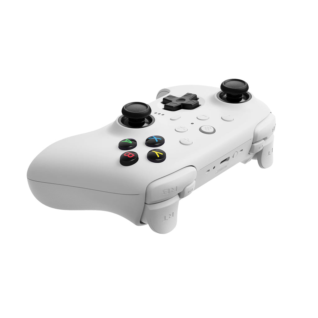 8Bitdo Ultimate 2 Wireless Controller for Windows & Android, Gaming Controller with TMR Joysticks, Switchable Hall Effect/Tactile Triggers, Motion Control, RGB Fire Ring, 8Speed Wireless Tech, White - Like New