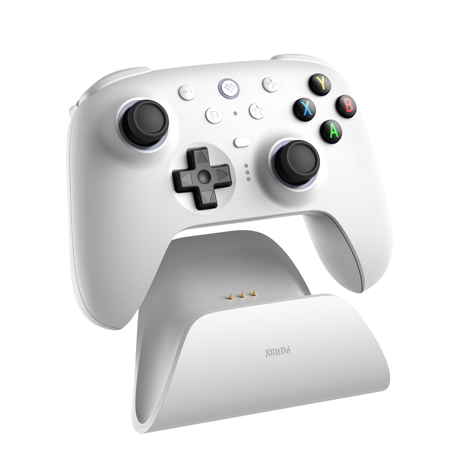 8Bitdo Ultimate 2 Wireless Controller for Windows & Android, Gaming Controller with TMR Joysticks, Switchable Hall Effect/Tactile Triggers, Motion Control, RGB Fire Ring, 8Speed Wireless Tech, White - Like New