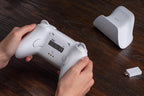 8Bitdo Ultimate 2 Wireless Controller for Windows & Android, Gaming Controller with TMR Joysticks, Switchable Hall Effect/Tactile Triggers, Motion Control, RGB Fire Ring, 8Speed Wireless Tech, White - Like New