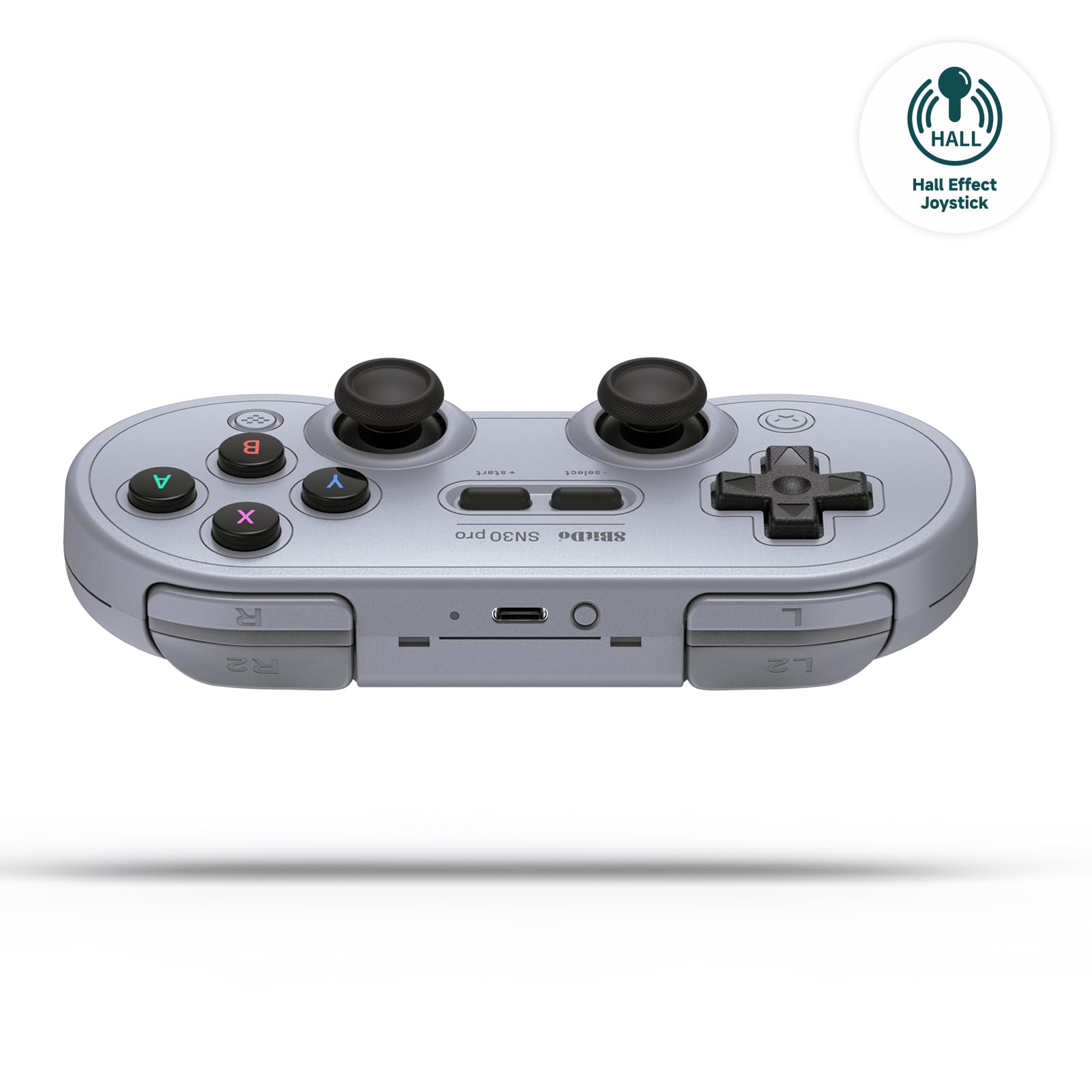 8BitDo SN30 Pro Bluetooth Controller, Hall Effect Joystick Update, Compatible with Switch, Switch 2, PC, macOS, Android, Steam Deck & Raspberry Pi (Gray) - Like New