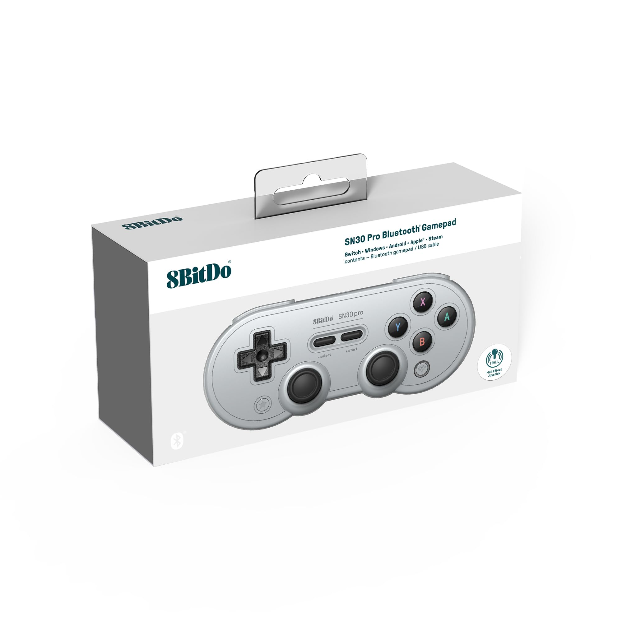 8BitDo SN30 Pro Bluetooth Controller, Hall Effect Joystick Update, Compatible with Switch, Switch 2, PC, macOS, Android, Steam Deck & Raspberry Pi (Gray) - Like New