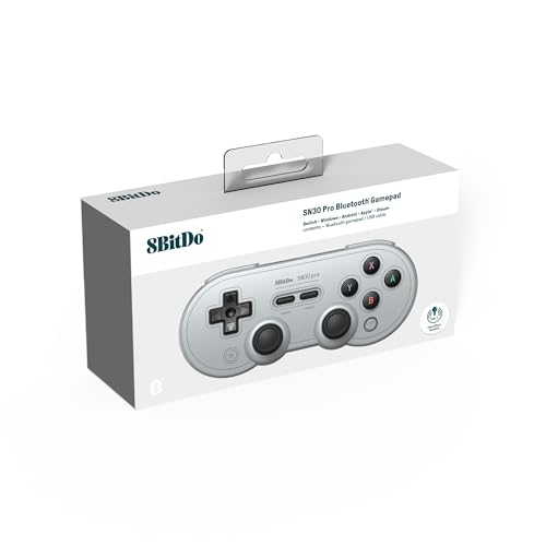8BitDo SN30 Pro Bluetooth Controller, Hall Effect Joystick Update, Compatible with Switch, Switch 2, PC, macOS, Android, Steam Deck & Raspberry Pi (Gray) - Like New