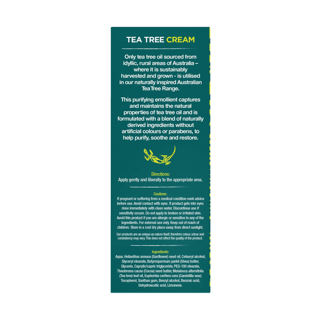 Australian Tea Tree Purifying Cream 50ml Soothing Natural Vegan Skincare SLS and Paraben Free Antiseptic Moisturiser - Damaged Box
