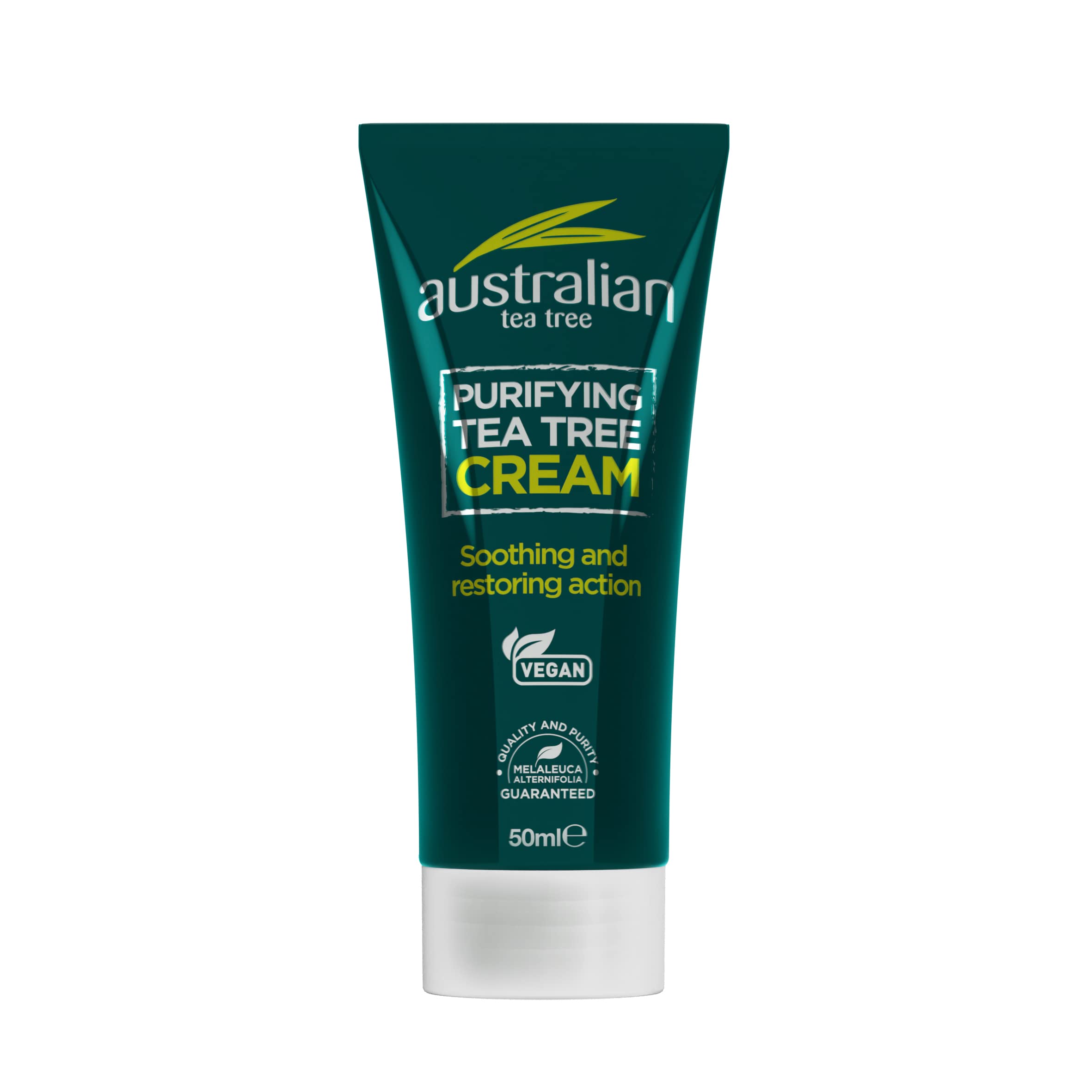 Australian Tea Tree Purifying Cream 50ml Soothing Natural Vegan Skincare SLS and Paraben Free Antiseptic Moisturiser - Damaged Box
