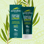 Australian Tea Tree Purifying Cream 50ml Soothing Natural Vegan Skincare SLS and Paraben Free Antiseptic Moisturiser - Damaged Box