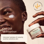 Aveeno Face Calm and Restore Oat Gel Moisturiser 50ml - Soothing Facial Day Cream for Sensitive Skin - Fragrance Free Skin Barrier Repair - Damaged Box