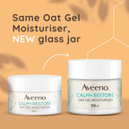 Aveeno Face Calm and Restore Oat Gel Moisturiser 50ml - Soothing Facial Day Cream for Sensitive Skin - Fragrance Free Skin Barrier Repair - Damaged Box
