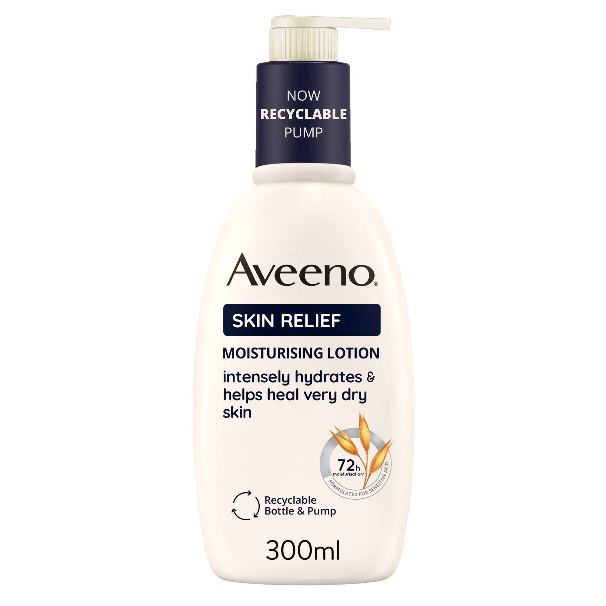 Aveeno Skin Relief Moisturising Lotion 300ml - Soothing Triple Oat Complex and Shea Butter - Body Moisturiser for Dry Sensitive Skin