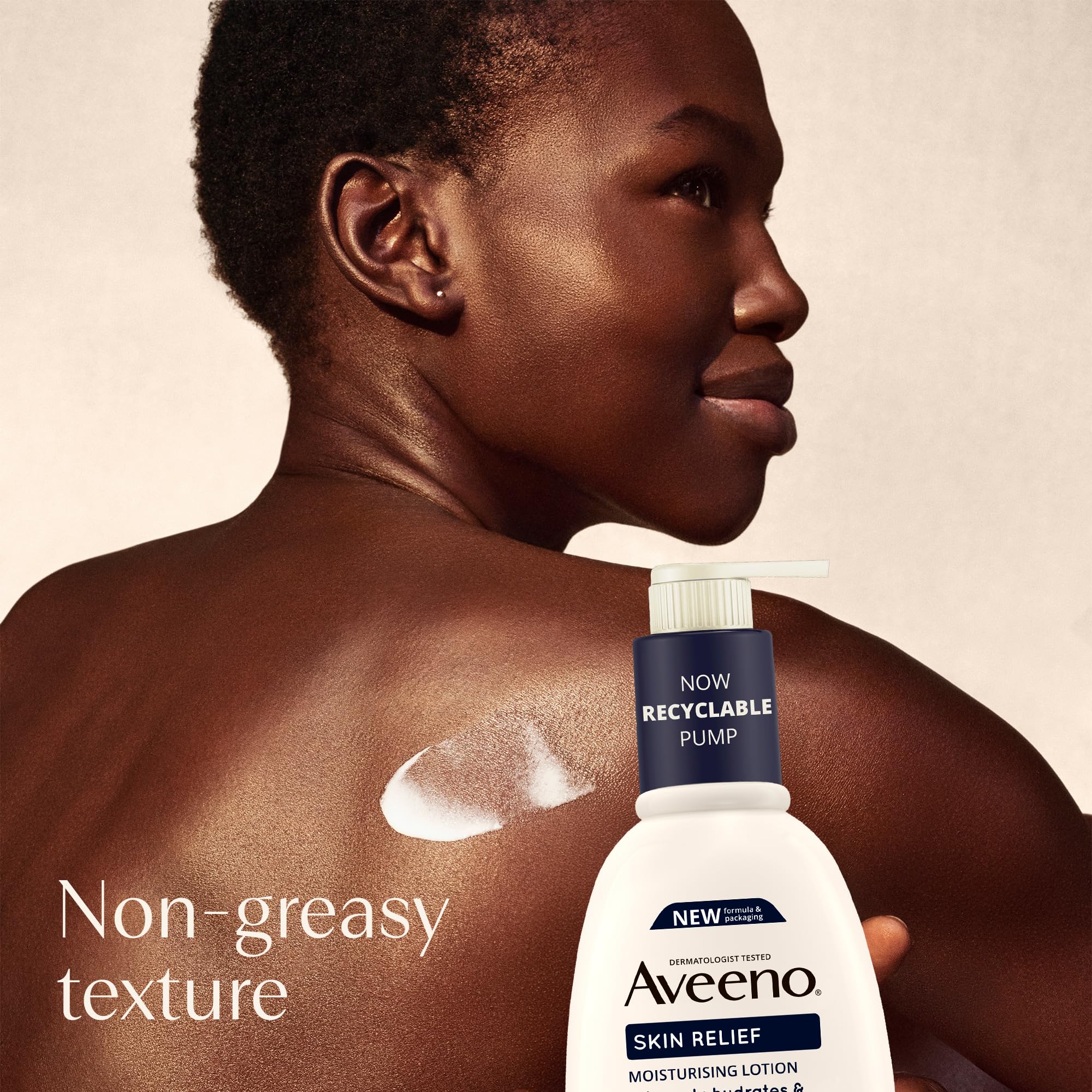 Aveeno Skin Relief Moisturising Lotion 300ml - Soothing Triple Oat Complex and Shea Butter - Body Moisturiser for Dry Sensitive Skin