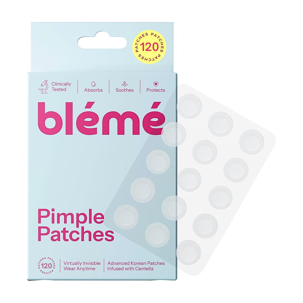 Bl'em'e Pimple Patches - 120 Clear Invisible Ultra-Thin Hydrocolloid Dots - Acne Spot Treatment - Korean Skincare - Damaged Box