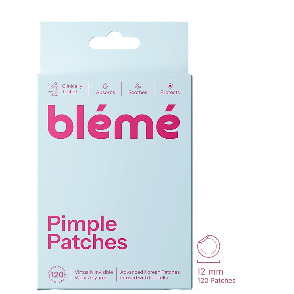 Bl'em'e Pimple Patches - 120 Clear Invisible Ultra-Thin Hydrocolloid Dots - Acne Spot Treatment - Korean Skincare - Damaged Box