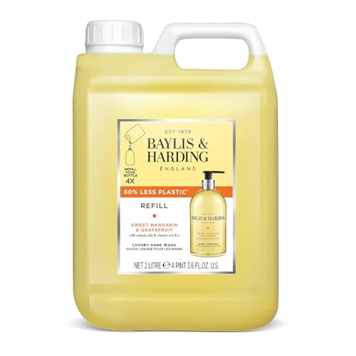 Baylis & Harding Sweet Mandarin & Grapefruit Hand Wash Refill 2L - Vegan Friendly Bulk Pack