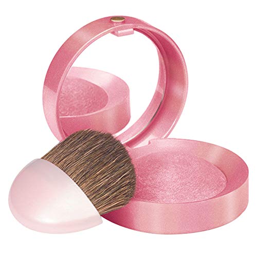 Bourjois Little Round Pot Blusher 34 Rose D'or 2.5g - Rose Gold Shimmer Powder Blush with Mirror and Brush