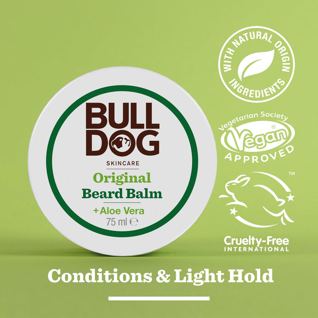 BULLDOG SKINCARE Original Beard Balm 75g - Conditioning & Light Hold for All Beard Types Men's Grooming