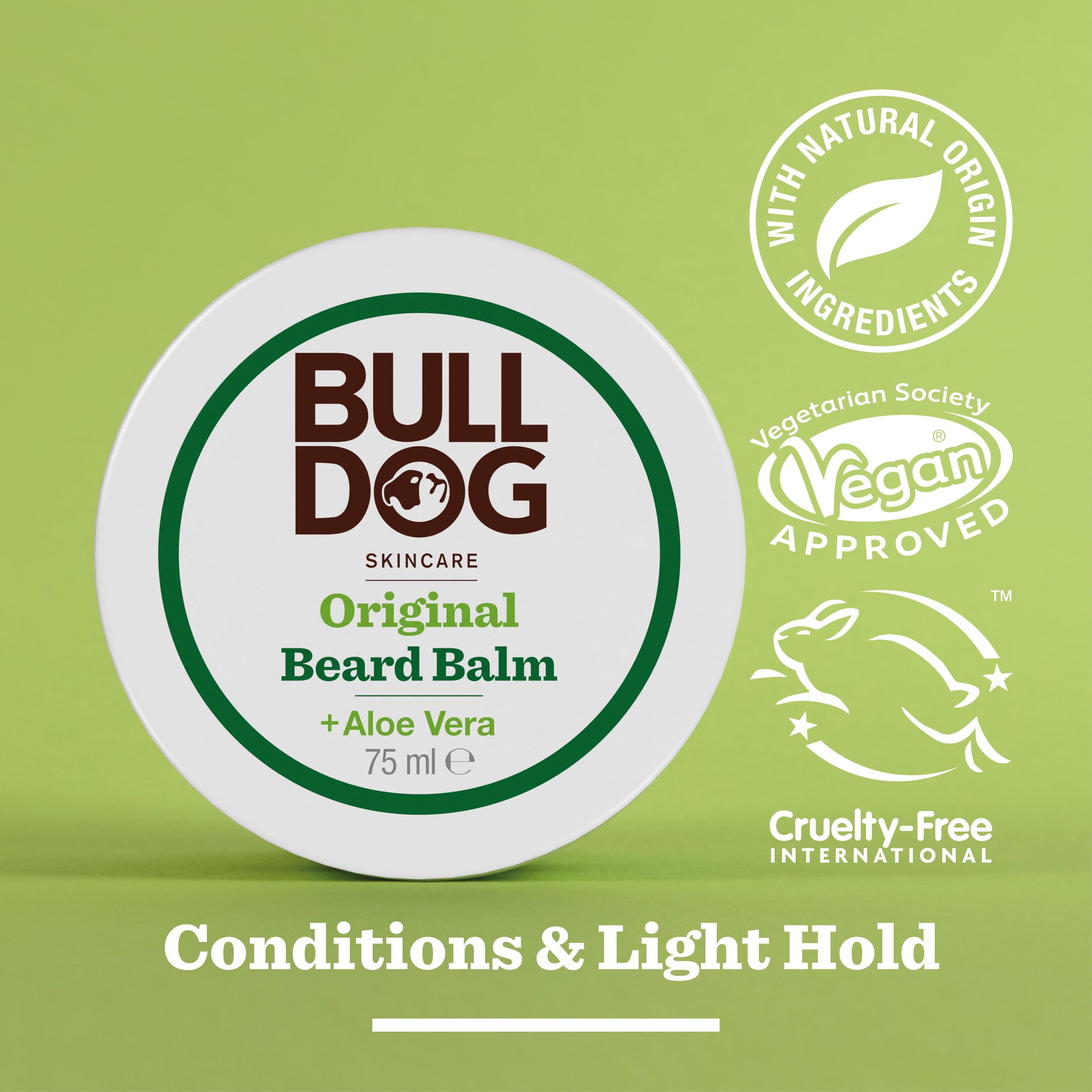 BULLDOG SKINCARE Original Beard Balm 75g - Conditioning & Light Hold for All Beard Types Men's Grooming