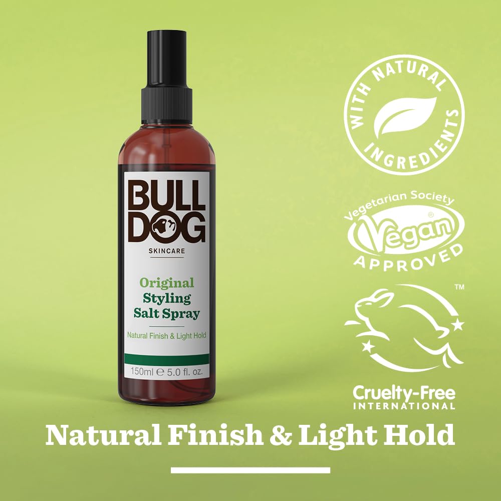 Bulldog Original Hair Styling Salt Spray 150ml - Men's Hair Care Clear Finish - Damaged Box