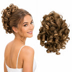 CAISHA Hairpiece Scrunchie Updo - Voluminous Curly Messy Bun - Light Brown Mix G9L - Damaged Box