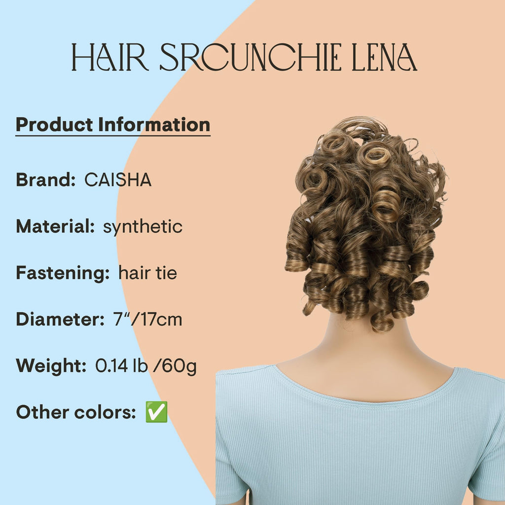 CAISHA Hairpiece Scrunchie Updo - Voluminous Curly Messy Bun - Light Brown Mix G9L - Damaged Box
