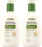 Aveeno Daily Moisturising Body Lotion 500ml - Nourishing Oat Formula for Sensitive Dry Skin - Long Lasting Hydrating Moisturiser