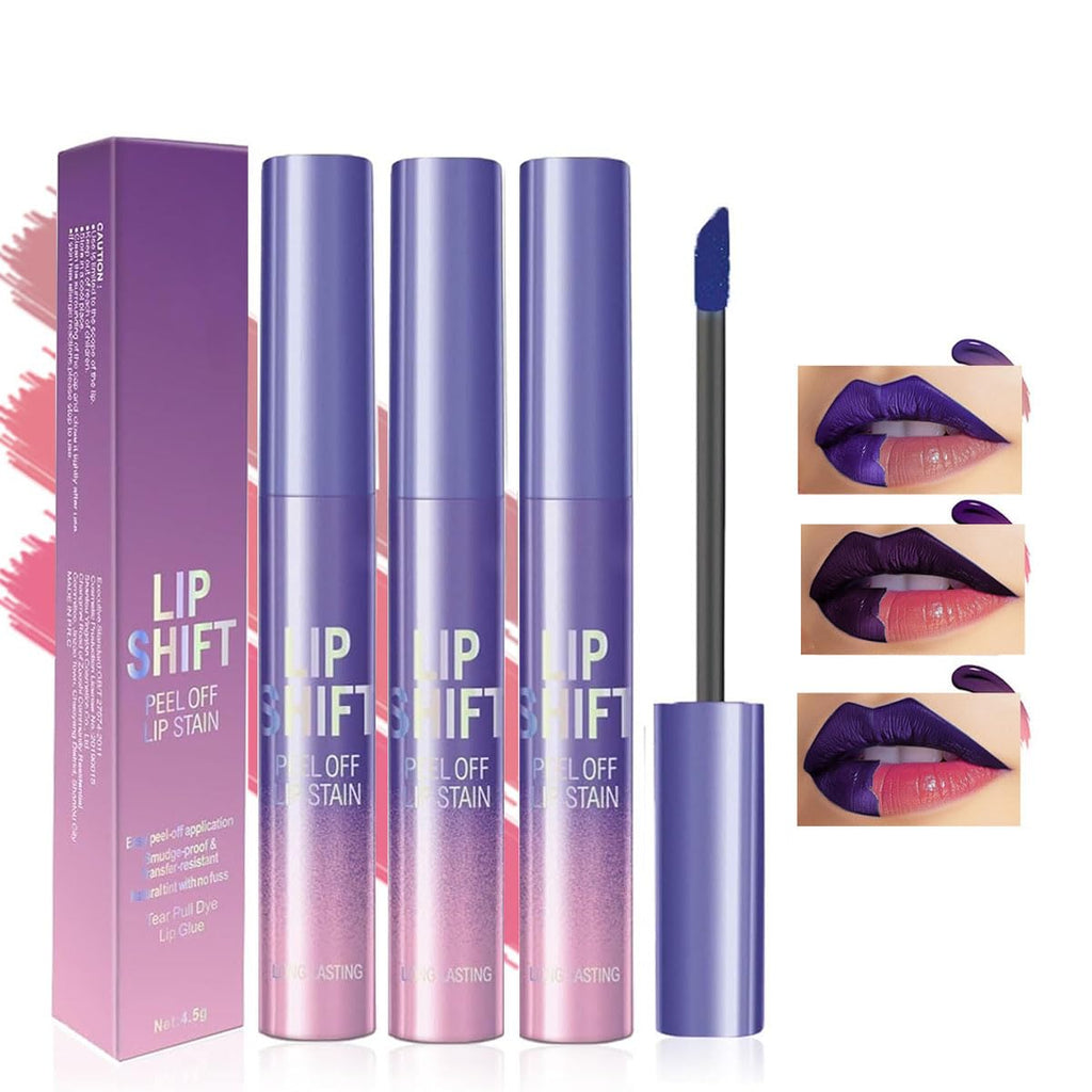 Baorder 3Pcs Peel Off Lip Liner Stain Set Nude Matte Lip Tint Long Lasting Waterproof Smudge Proof Lip Tattoo Makeup Kit 3 Colours - Damaged Box - BBE 05/2029