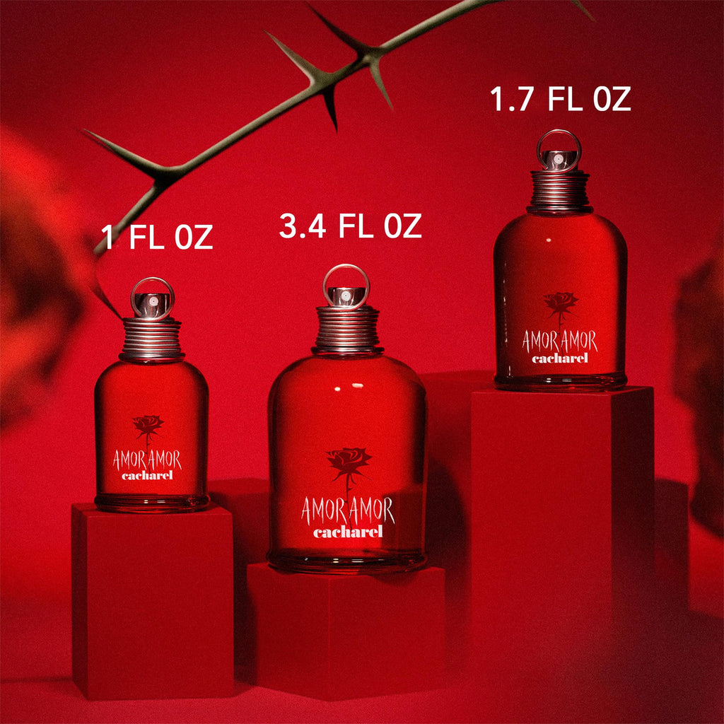 Cacharel Amor Amor Eau de Toilette for Women 100ml Spray Fruity Floral Fragrance with Vanilla and Rose Notes