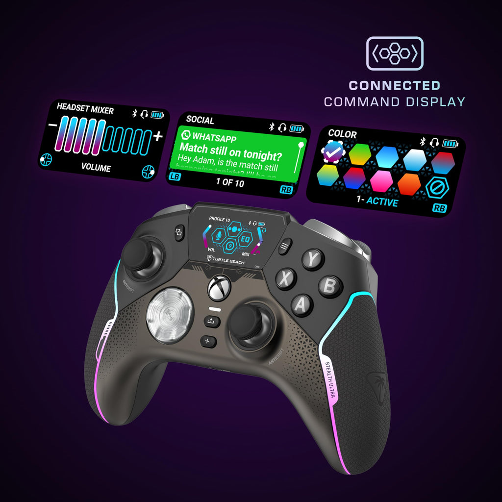 Turtle Beach Stealth Ultra Wireless High Performance Gaming Controller with Rapid Charge Dock and Command Display for Xbox Series X S and PC