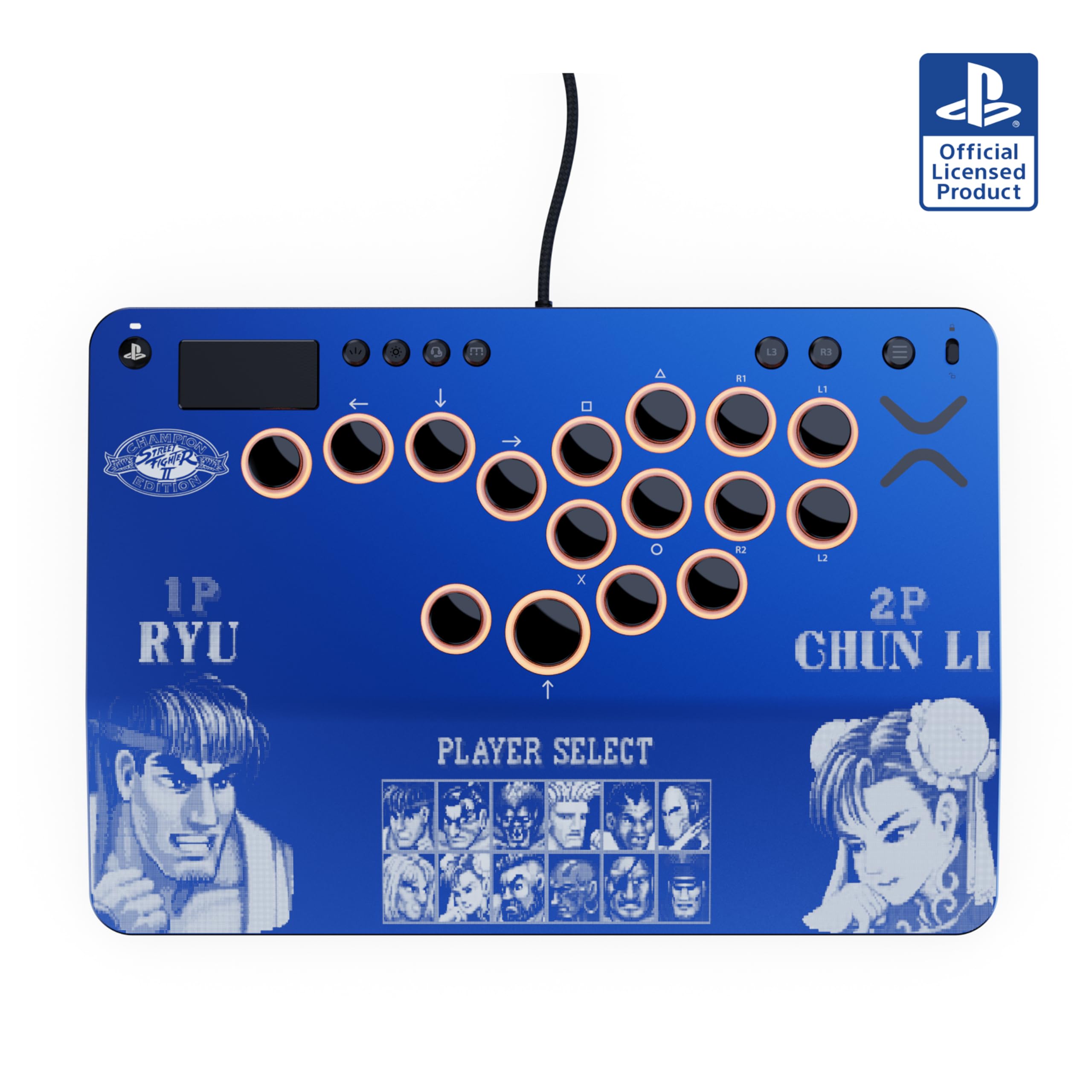 Turtle Beach Victrix Pro KO Leverless All Button Fight Stick for PS5 and PC - Street Fighter II Champion Edition Licensed Arcade Controller - Purple