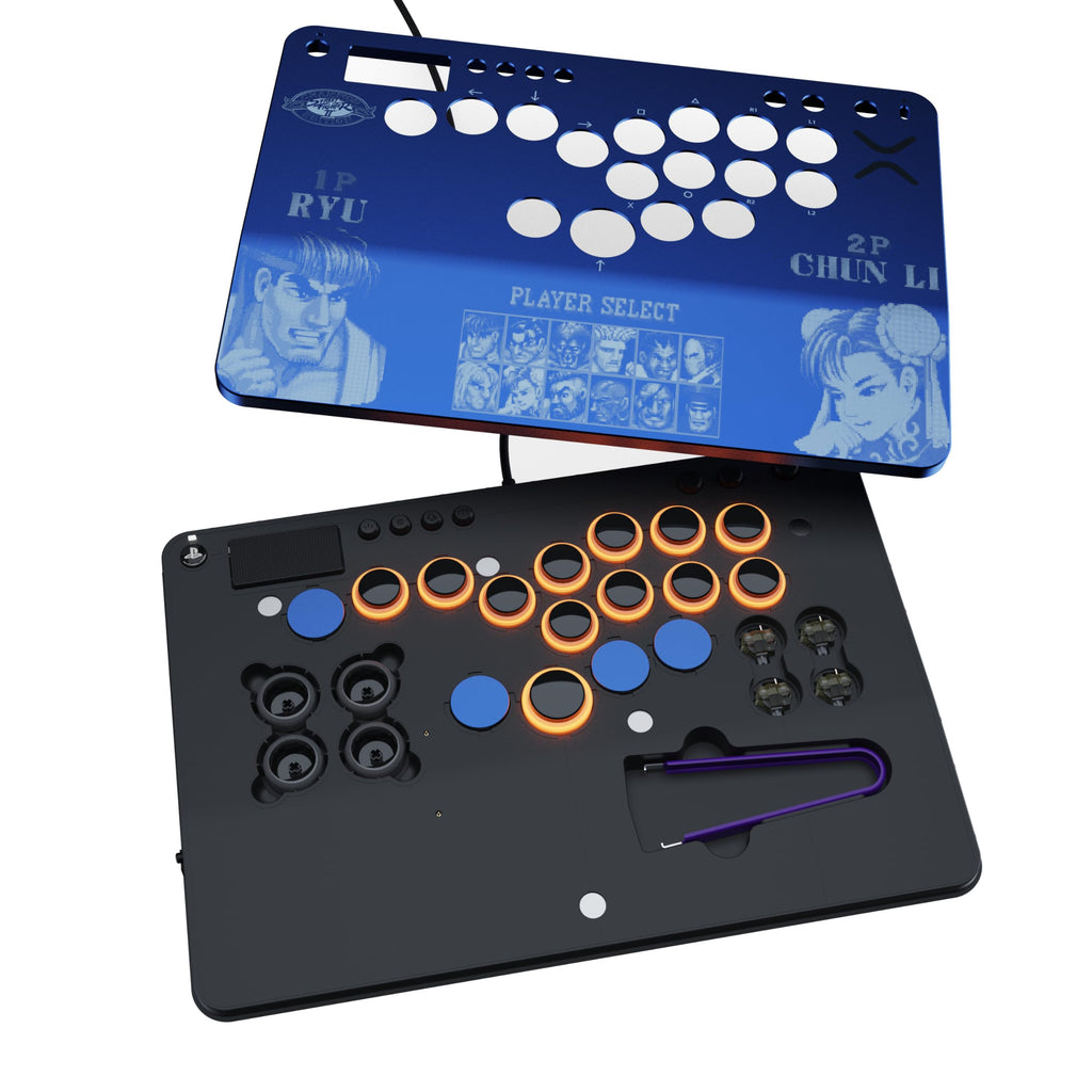 Turtle Beach Victrix Pro KO Leverless All Button Fight Stick for PS5 and PC - Street Fighter II Champion Edition Licensed Arcade Controller - Purple