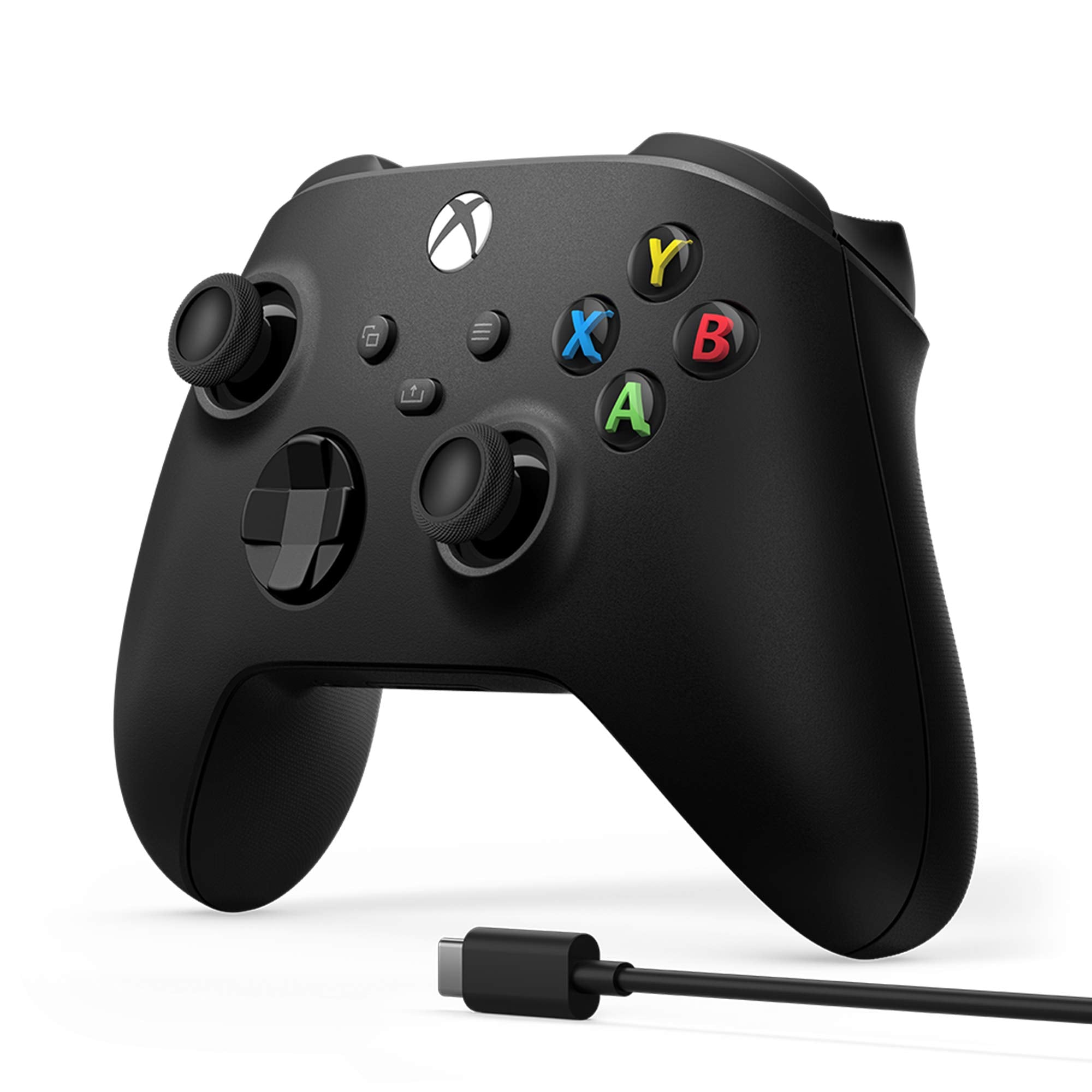 Xbox Wireless Controller with USB-C Cable for Xbox Series X S Xbox One and Windows PC Gaming - Carbon Black - 2.7m Wired Connection Lead