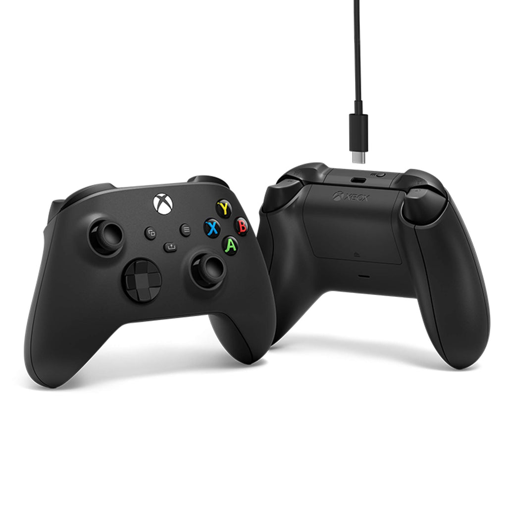 Xbox Wireless Controller with USB-C Cable for Xbox Series X S Xbox One and Windows PC Gaming - Carbon Black - 2.7m Wired Connection Lead