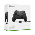 Xbox Wireless Controller with USB-C Cable for Xbox Series X S Xbox One and Windows PC Gaming - Carbon Black - 2.7m Wired Connection Lead