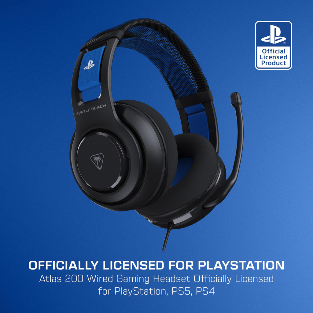 Turtle Beach Atlas 200 Wired Gaming Headset for PS5 and PS4 - Officially Licensed PlayStation Over-Ear Headphones with Mic - Black