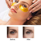 24K Gold Eye Mask 16 Pairs Collagen Eye Gel Pads for Dark Circles Puffiness and Wrinkles Anti-Aging Hydrating Under Eye Patches Treatment - Damaged Box