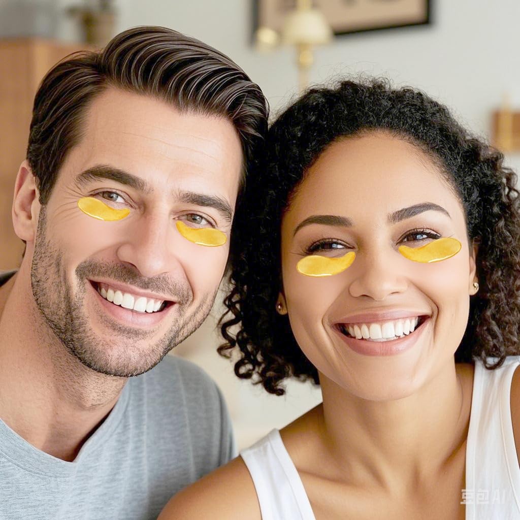24K Gold Eye Mask 16 Pairs Collagen Eye Gel Pads for Dark Circles Puffiness and Wrinkles Anti-Aging Hydrating Under Eye Patches Treatment - Damaged Box