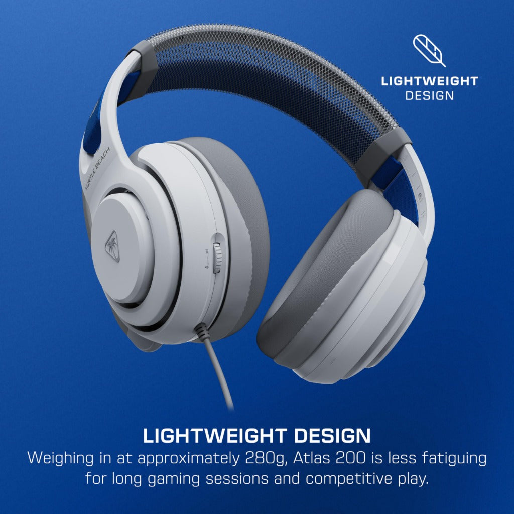 Turtle Beach Atlas 200 Wired Gaming Headset for PS5 and PS4 White Officially Licensed PlayStation Over-Ear Headphones with Microphone