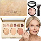 Baked Starter Kit 3 Piece All-in-One Makeup Gift Set for Women Includes Balance Foundation Multi-Functional Palette and Retractable Brush