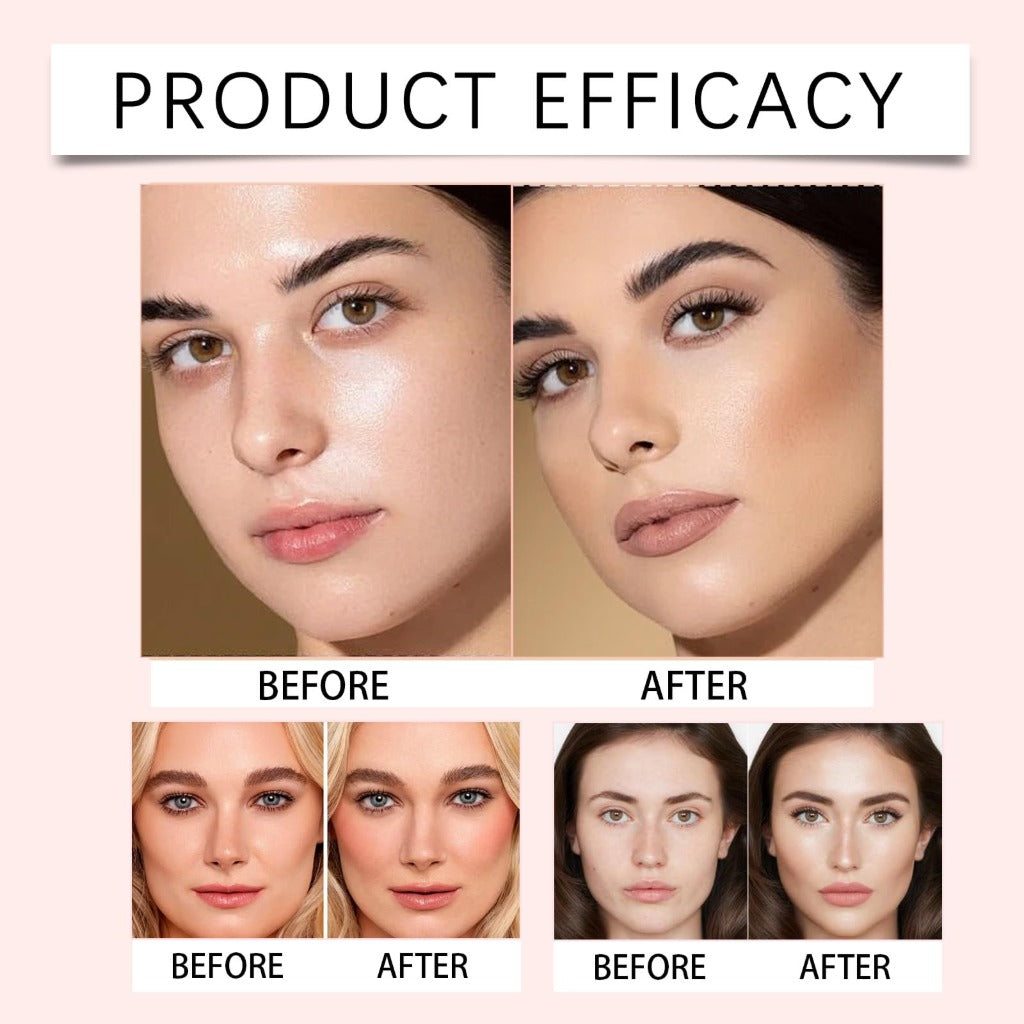 Baked Starter Kit 3 Piece All-in-One Makeup Gift Set for Women Includes Balance Foundation Multi-Functional Palette and Retractable Brush